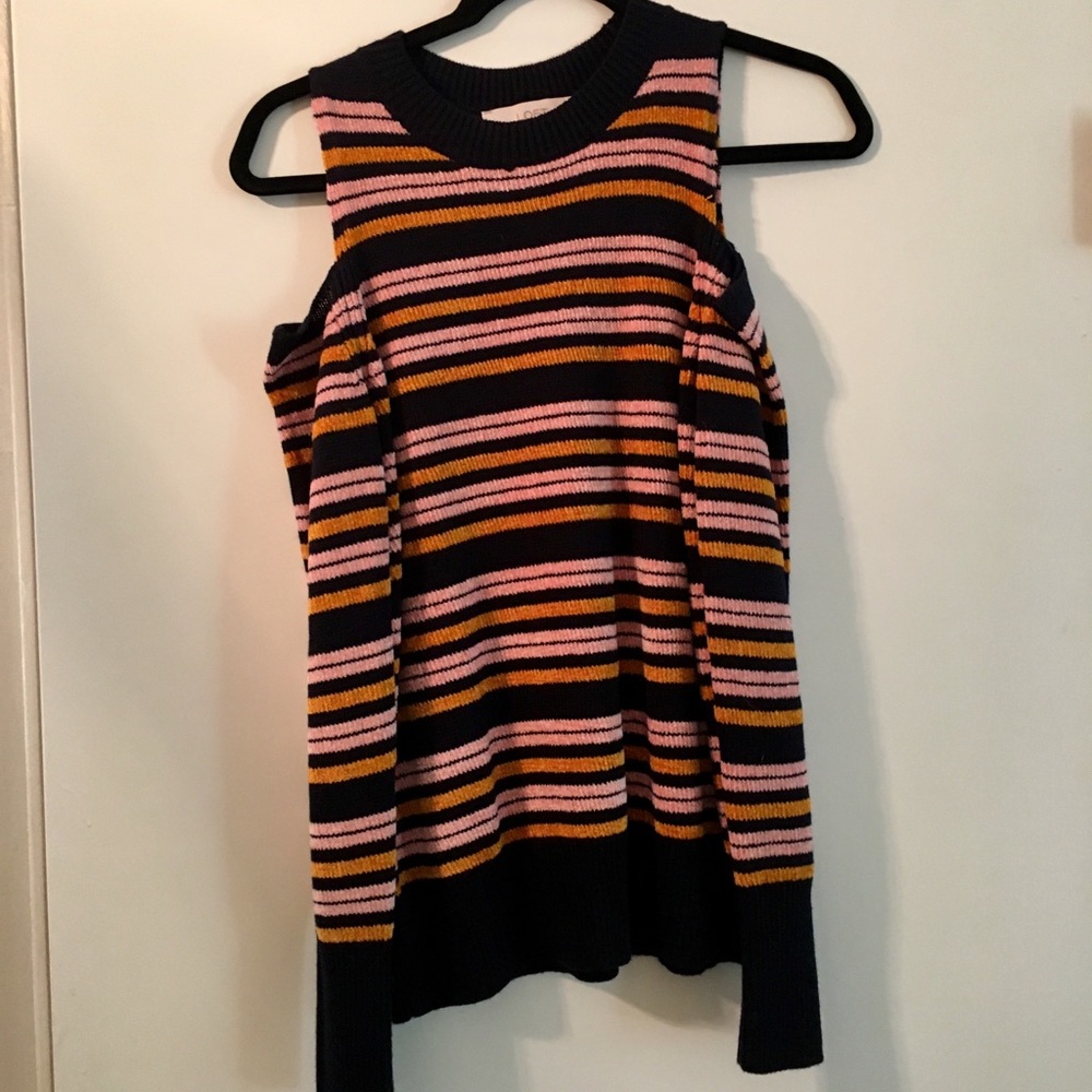 NWT Loft striped cold shoulder sweater, XS